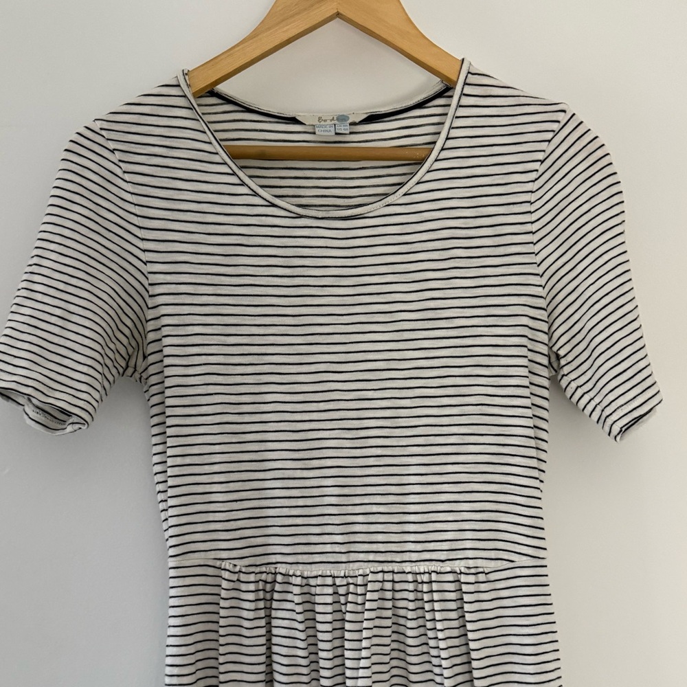Boden Women’s Striped Navy White Short Sleeve Cotton Dress